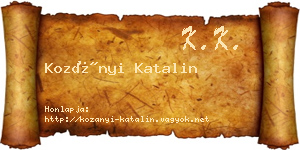 Kozányi Katalin névjegykártya